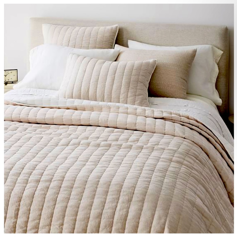 New! European Flax Linen Cotton Pick Stitch Kids Quilt